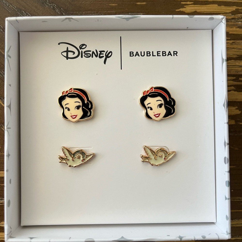 Disney Snow White and Bird Earrings - Black, Red, Gold